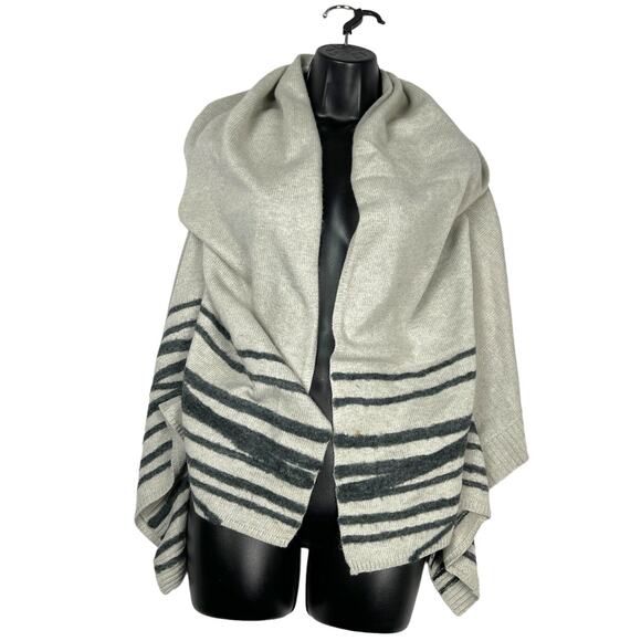 360Sweater‎ Shawl Wrap Sweater Lambs Wool Angora Cashmere Blend Knit Women's XS - Picture 1 of 12